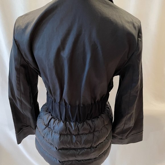 Moncler Womens Beryl Mixed Media Down Jacket NWT 2 MEDIUM Navy - Picture 3 of 10